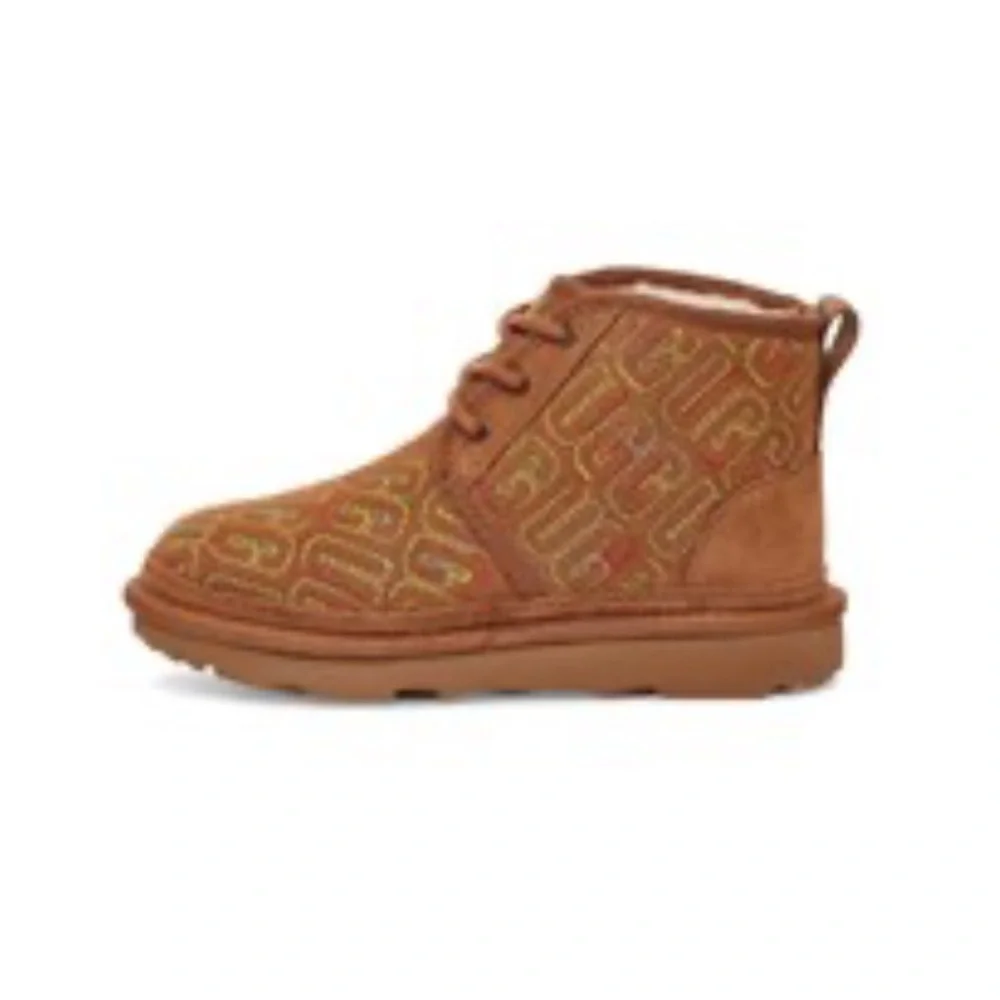 UGG Neumel Tan Patterned Lace-Up Boots NWOT size 5